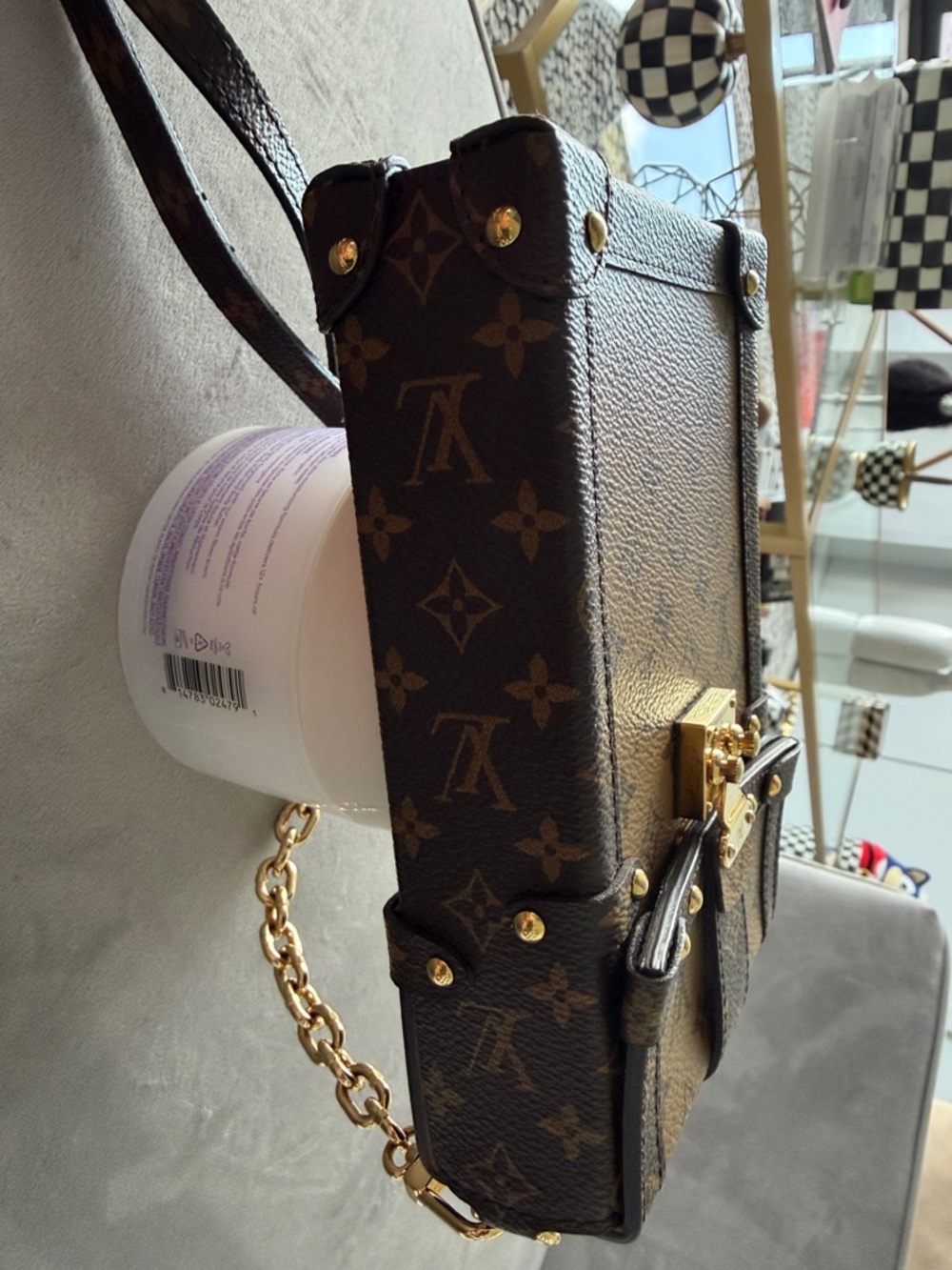 Louis Vuitton Monogram Mini Trunk Crossbody - Brown/Gold - Picture 4 of 5